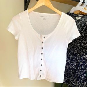 Button Up Crop Tee